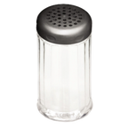 Thumbnail image #1 for TableCraft Products P800BK 12 oz Polypropylene Flour/Spice Shaker with Black Perforated Top Case of 24