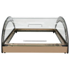 Thumbnail image #1 for Hakka Brothers Corp Hakka food processing H-S325-2R Countertop Pastry Display Case, Curved Glass Front, Stainless Steel, Dual-Access