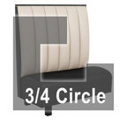 Thumbnail image #1 for ATSMFG ATS AT&S-ATQ-K48-6CH GR5/COM Single Three-Quarter Circle Booth, 48" x 90" x 48" High, 6-Channel Back, Upholstered