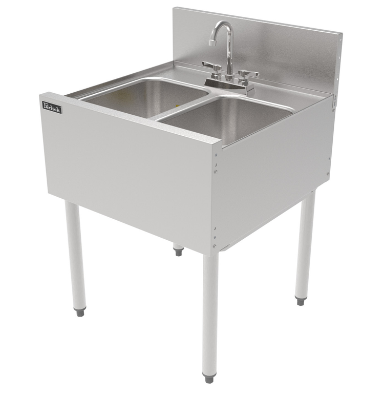 Product image #6 for Perlick Top Shelf TS Series 24-Inch Two-Compartment Stainless Steel Underbar Sink Unit