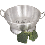 Thumbnail image #1 for Alegacy Foodservice Products CA1611 11 qt Aluminum Colander, 15 in Diameter, Footed, Riveted Handles Case of 2
