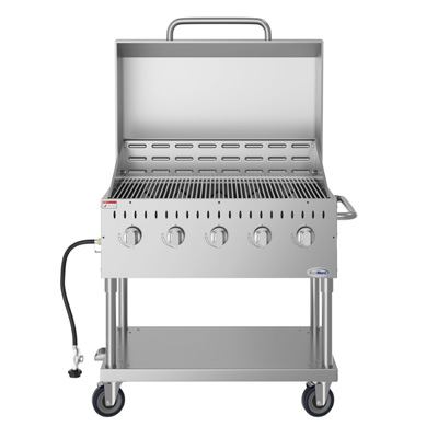 Product image #7 for KoolMore 36-Inch 5-Burner Mobile Outdoor Propane Gas Grill with Roll Dome Cover