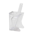 Thumbnail image #1 for Cal-Mil 789 Freestanding Clear Polycarbonate Scoop Holder with Hinged Lid and Drip Tray, 4-1/2"W x 4"D x 10"H