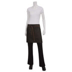 Thumbnail image #1 for Chef Works Boulder AHWWT001-BNB-0 Bistro Apron, 18"L x 31"W, Half-Length, Black-Brown Cotton Denim, 2 Pockets