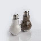 Thumbnail image #4 for American Metalcraft SPLB7 Lightbulb Glass Salt & Pepper Shaker Set, 4 oz., Clear, Stainless Steel Tops Case of 36