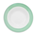 Thumbnail image #1 for CAC China Rainbow R-120-G Green Ceramic Pasta Bowl, 26 oz, 12 in Round 1 Dozen