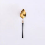 Thumbnail image #1 for Kadra Kitchenware Vikko Dine VF-TS30-IBG Tea Spoon, Two-Tone Brushed Black & Gold, 18/10 Stainless Steel Case of 12