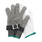 Thumbnail image #1 for TableCraft Products 11738 Woven Stainless Steel Cut-Resistant Glove, Medium, Green Cuff Case of 12