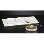 Thumbnail image #2 for Libbey Slenda 905356916 Porcelain Oval Sauce/Dip Bowl, 1-1/2 oz, Stackable