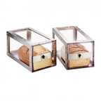 Thumbnail image #1 for Cal-Mil Urban 3410-55 Countertop Bread Display Drawer, Clear Body, Brushed Stainless Steel Frame