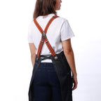 Thumbnail image #2 for Chef Works ABS01S-IBL-0 Unisex Indigo Blue Cotton Denim Snap Apron with Chest and Hip Pockets