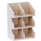 Thumbnail image #1 for Cal-Mil Newport 22455-6-113 6-Section Condiment Display, White-Washed Pine Wood, 11"W x 7"D x 16"H