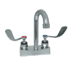 Thumbnail image #1 for Component Hardware Encore KL83-4002-RE4 Commercial Centerset Deck-Mount Faucet, 4-Inch Centers, 6-Inch Gooseneck, Low Lead