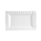 Thumbnail image #1 for CAC China Queensquare QE-13 Porcelain Rectangular Platter, 12" x 7-5/8" x 1-1/8", Embossed Rim, Bone White 1 Dozen