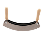 Thumbnail image #1 for JB Prince M957 C Mezzaluna Chopper, 12-Inch Triple Stainless Steel Blades, Wood Handles