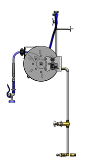 Enclosed Stainless Steel Retractable Hose Reel Assembly with 30' x 3/8
