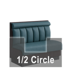 Thumbnail image #1 for ATSMFG ATS AT&S-AHC-KR36-6CHHR GR7 Karender Half Circle Booth, single, 48" x 90" x 48" long x 36" high, 6-channel with Headroll back, Upholstery and