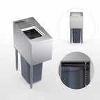 Thumbnail image #4 for Krowne Royal Series KR24-T14L Underbar Stainless Steel Trash Station, 14"W x 24"D, Slim Jim Compatible, Left-Side Legs