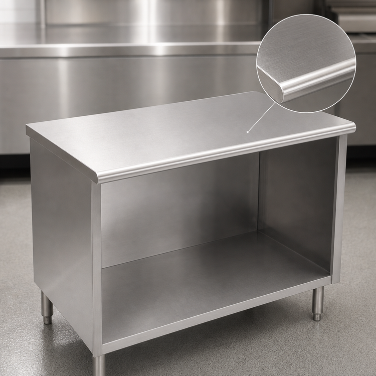 Product image #4 for Eagle Spec-Master Open Front Stainless Steel Work Table, 84 x 30 Inch, 14/304 Stainless Steel Top