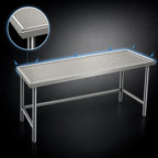 Thumbnail image #4 for Eagle Group Spec-Master T24108STEM Stainless Steel Work Table, 108W x 24D, 14-Gauge 300 Series Top, Open Base