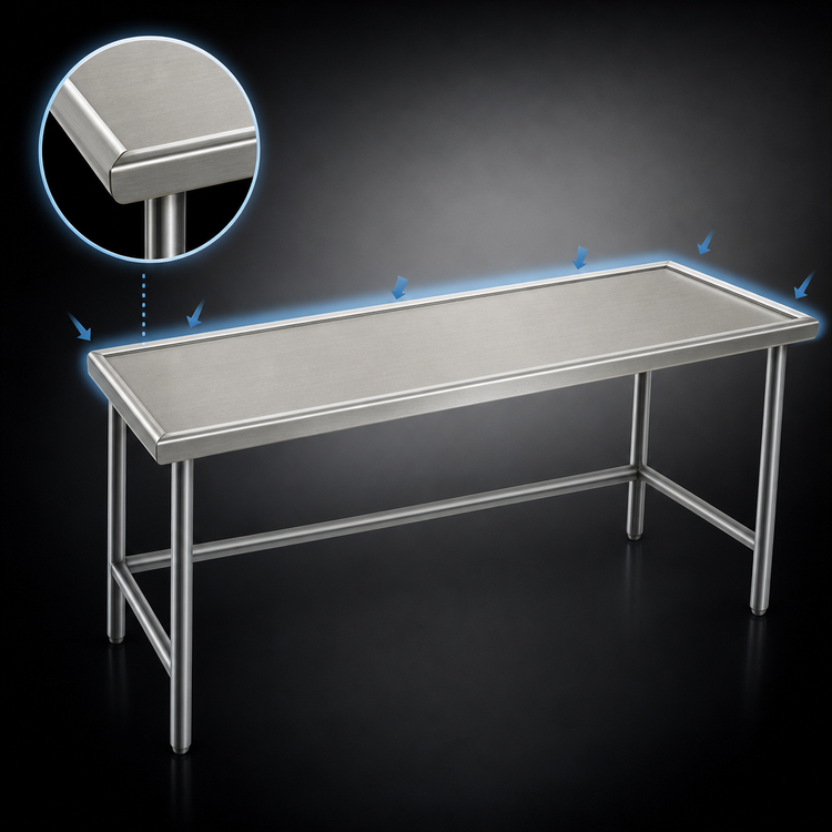 Product image #4 for Eagle Spec-Master Marine Series Stainless Steel Work Table, 108W x 24D, Open Base