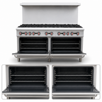 Thumbnail image #4 for Hurakan by Equip.me 60-Inch Heavy-Duty Gas Range with 10 Open Burners and 2 Ovens