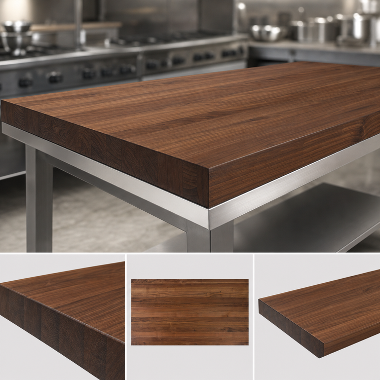 Product image #4 for John Boos Boos Block 72-Inch x 36-Inch American Black Walnut Kitchen Countertop with Varnique Finish