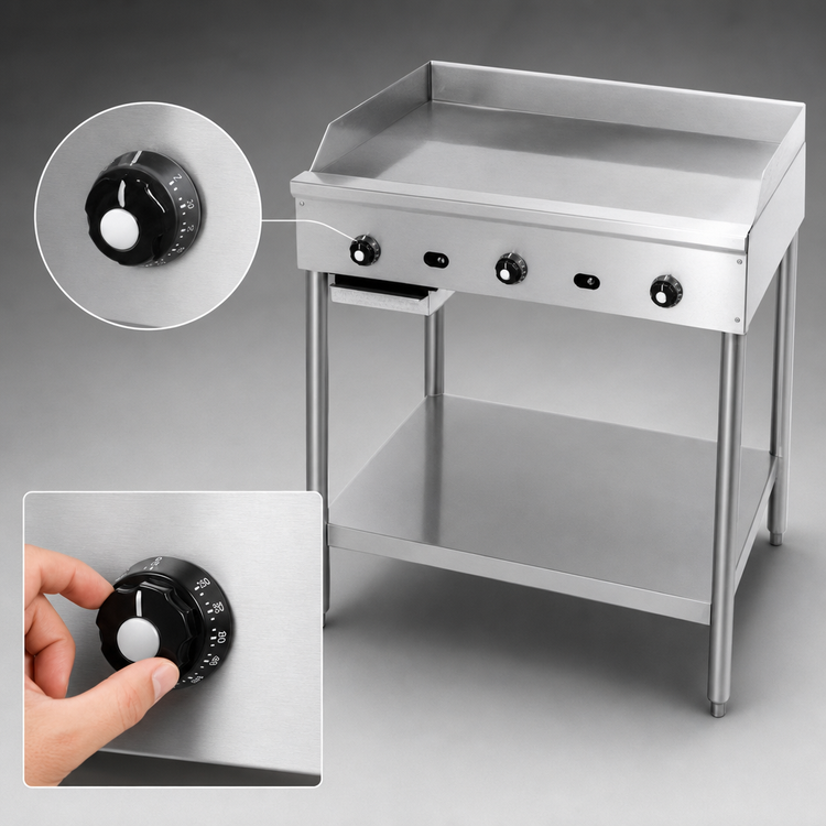 Product image #4 for Supreme JGT-2448-F 48 Inch Floor Model Gas Griddle with Thermostatic Controls