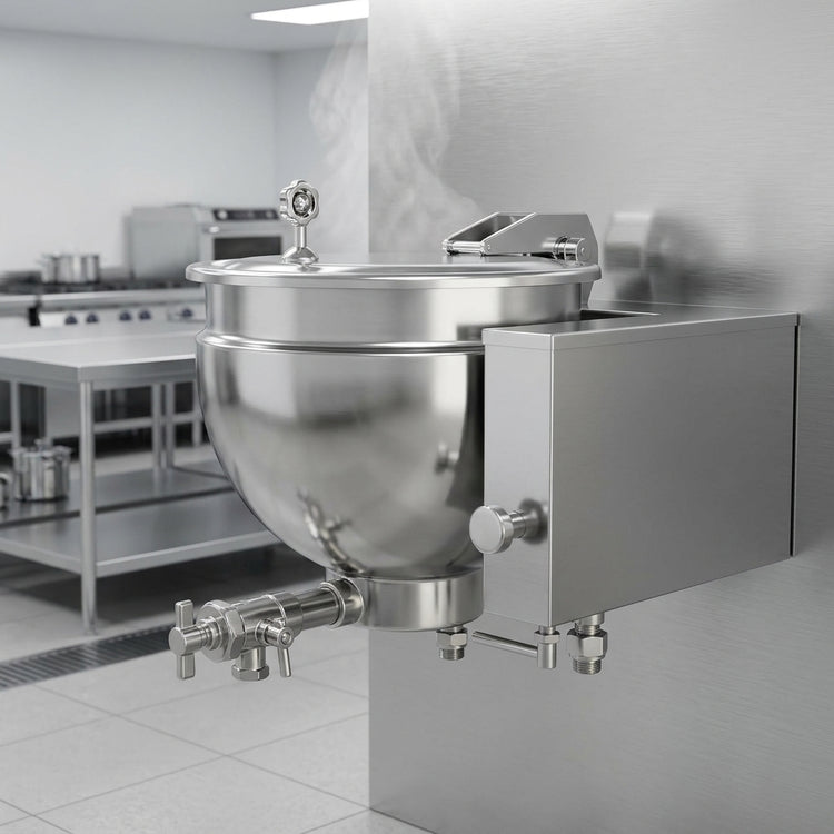 Product image #3 for Legion LSWC-50 50-Gallon Direct Steam Full Jacketed Wall-Mount Kettle