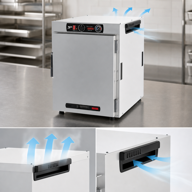 Product image #5 for Metro HotBlox Wide 8-Pan Countertop Stackable Insulated Holding Cabinet with Solid Door and Analog Controls