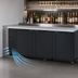 Thumbnail image #4 for Turbo Air Super Deluxe 3-Door Three-Section Back Bar Cooler, 90-1/4 Inch Wide, Self-Contained Side-Mount, Black Exterior