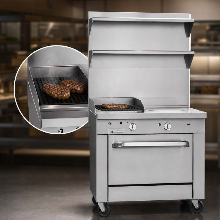 Product image #4 for Southbend Platinum Heavy Duty 32-Inch Gas Range with 16-Inch Hot Top, 16-Inch Charbroiler and Standard Oven