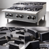 Thumbnail image #4 for Comstock-Castle 36-Inch Stainless Steel Countertop Step-Up Gas Hotplate with 6 Cast Iron Burners