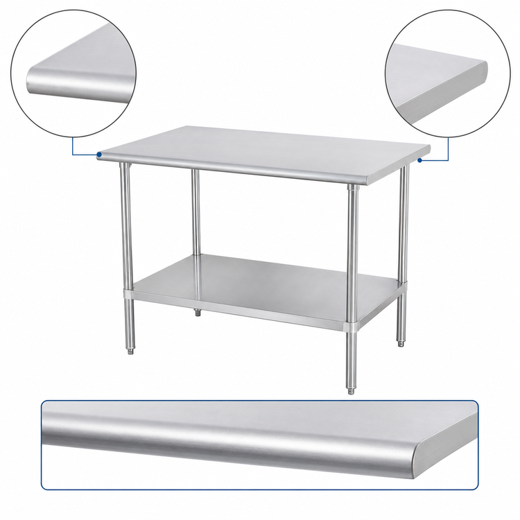 Product image #4 for Sapphire Manufacturing 84-Inch x 36-Inch Stainless Steel Work Table with Adjustable Undershelf