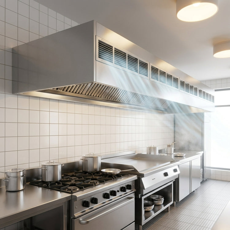Product image #3 for SpecAir HEF96-138 Wall Type Front Discharge Make-Up Air Exhaust Hood, 138 Inches Wide