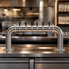 Thumbnail image #4 for Perlick Corporation 4064-6L Countertop Pass-Thru Glycol-Cooled Stainless Steel Draft Beer Tower, 2-Column, 6-Faucet, Left Beer Leads