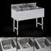 Thumbnail image #4 for Steel Works Stainless Three Compartment Underbar Sink, 38-1/2 In. x 18-3/4 In. x 33 In. H