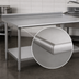 Thumbnail image #4 for Eagle Deluxe Series Stainless Steel Work Table with 4-1/2-Inch Backsplash and Undershelf, 84 x 36 Inches