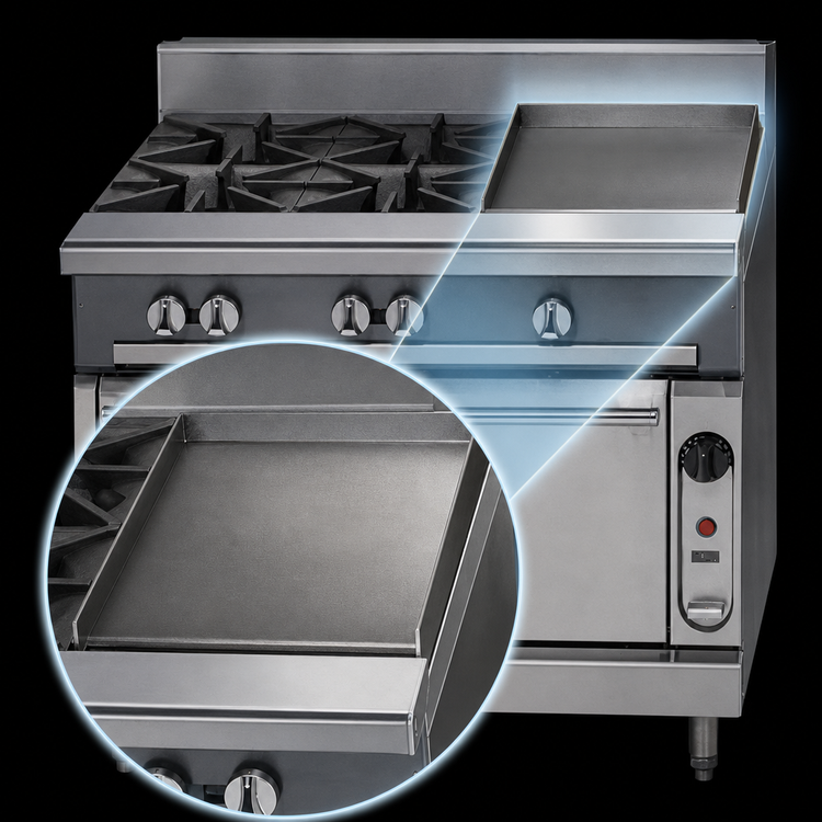 Product image #4 for Vulcan V Series Heavy Duty 36-Inch Gas Range with 2 Open Burners, 18-Inch Griddle, and Standard Oven