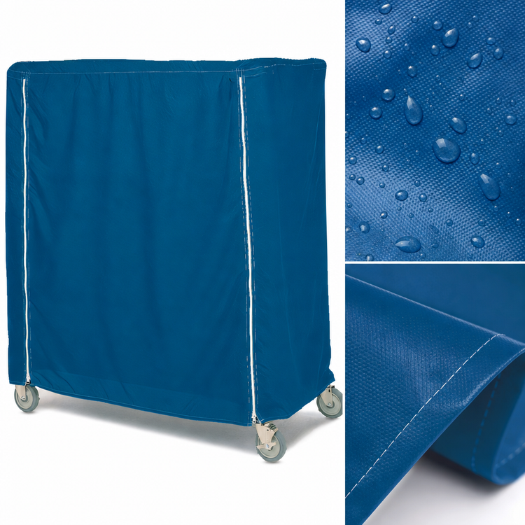 Product image #4 for Metro Waterproof Mariner Blue Cart Cover for 48 x 21 x 74 Inch Queen Mary & Banquet Carts