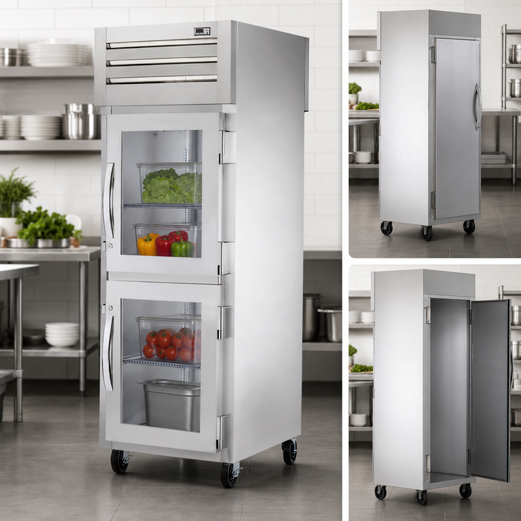 Product image #4 for True SPEC SERIES 1-Section Pass-Thru Reach-In Refrigerator with 2 Half Glass Front Doors and Solid Rear Door