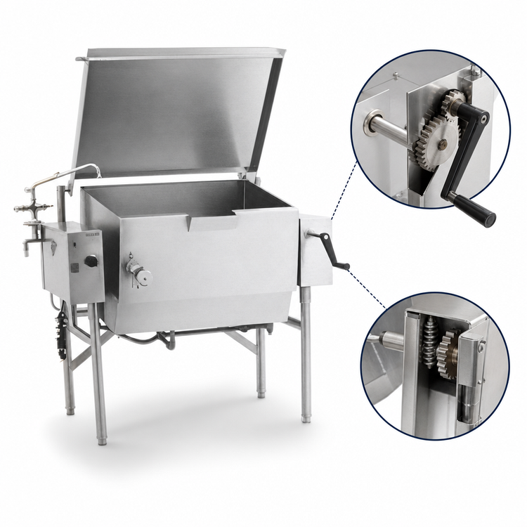 Product image #4 for Classic TGSE-2440-7 Gas Tilting Skillet, 31-Gallon, Manual Tilt, Open Frame Base