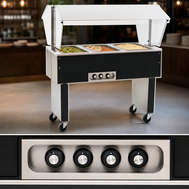 Product image #4 for Eagle Group Service Mate Deluxe Portable Buffet Hot Food Table with 4 Wells, 208V