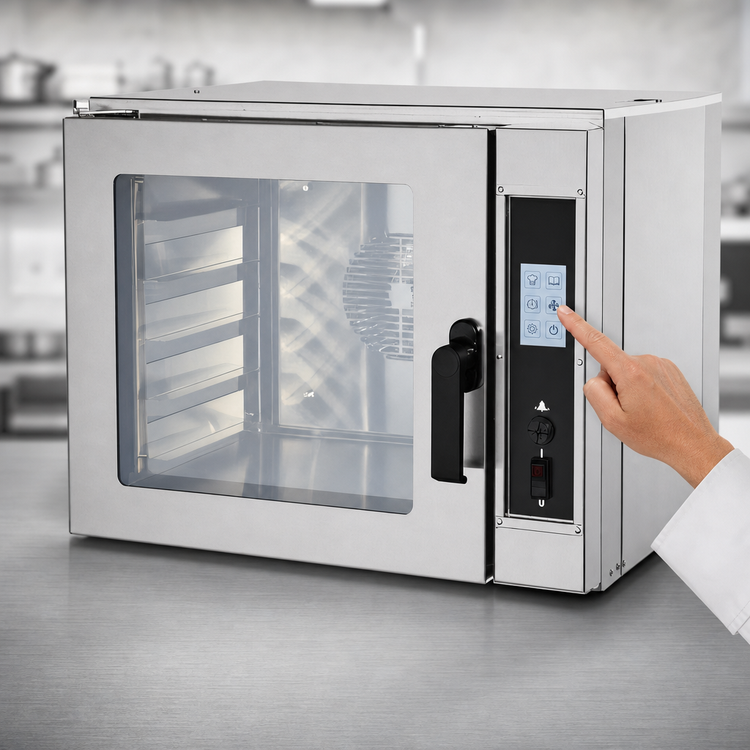Product image #5 for NU-VU Countertop Half-Size Electric Convection Oven, 5-Pan Capacity, Programmable Touchscreen