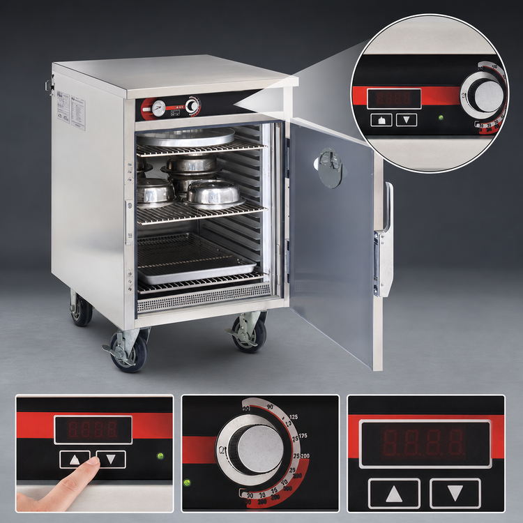 Product image #4 for FWE Handy Line Mobile Undercounter Heated Holding Cabinet, Single Door, 12-Pan Capacity, 120V, Stainless Steel