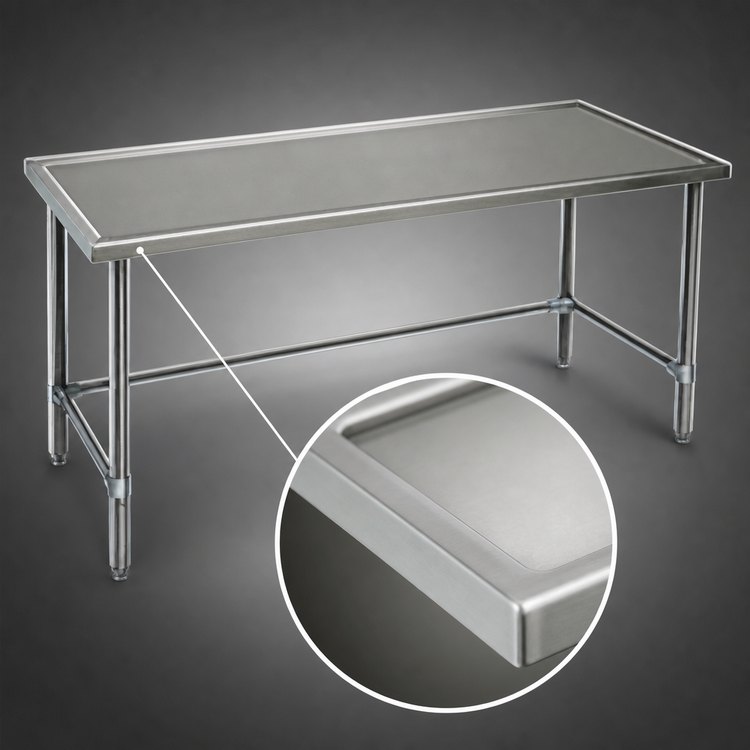 Product image #4 for Spec-Master Marine Series Stainless Steel Work Table with Open Base, 84 x 36 Inches