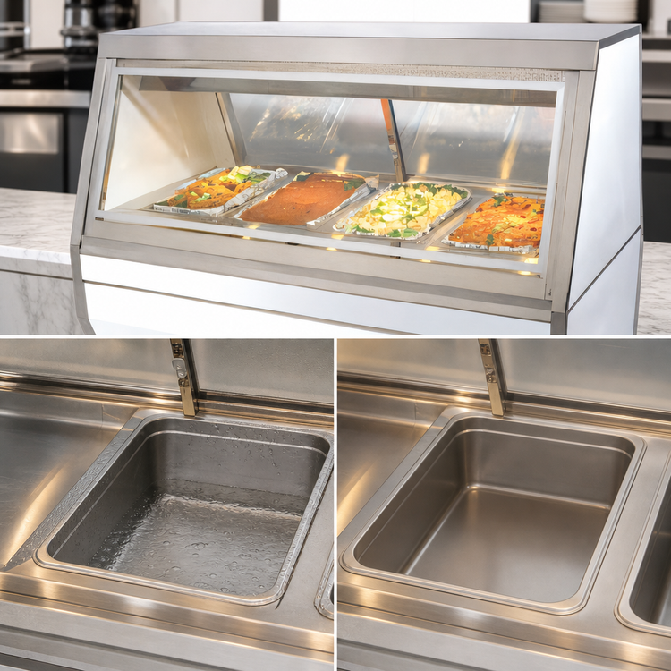 Product image #4 for Howard-McCray CHS35-6 71-Inch Full-Service Hot Food Case with 4 Thermostatically Controlled Wells