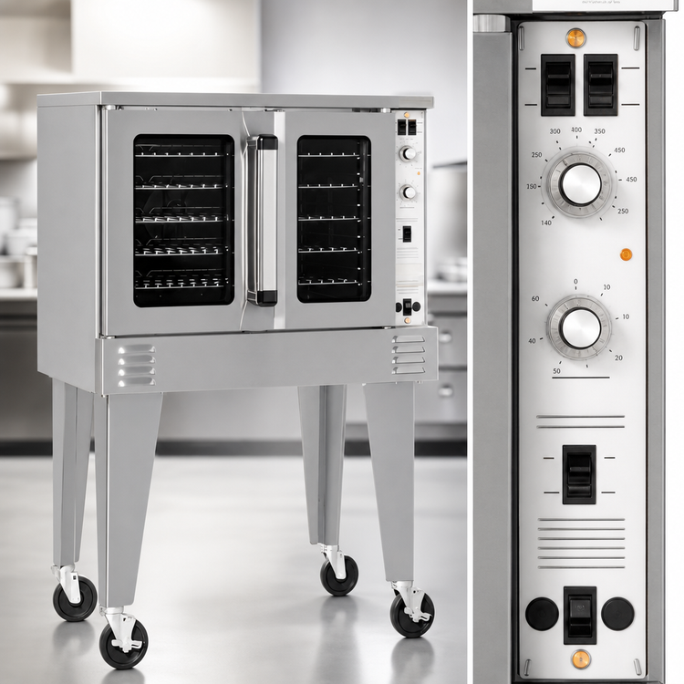 Product image #4 for Southbend Platinum Full-Size Single Deck Electric Convection Oven, Standard Depth, 7.5 kW, Ventless, Independent Doors