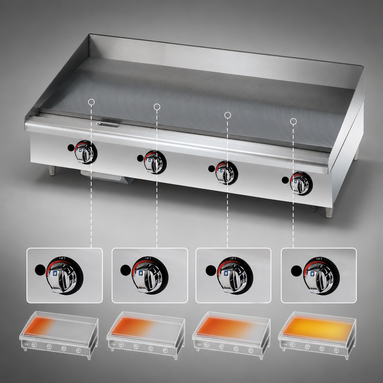 Product image #4 for Star-Max 48-Inch Heavy-Duty Manual Countertop Gas Griddle with Polished Steel Plate