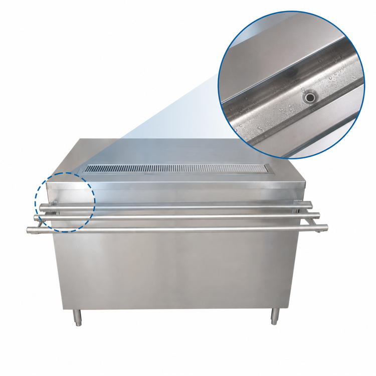 Product image #4 for BK Resources Stainless Steel Cashier-Serve Counter with Hinged Doors and Lock, 60 Inch x 30 Inch
